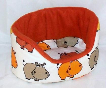 Kuschelbettchen mit 1 Kissen bunte Nilpferde für Meerschweinchen Nager