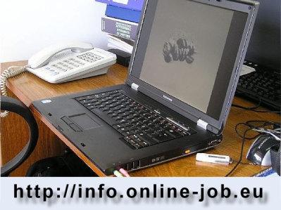 Heimarbeit am PC Online-Job im Homeoffice Bürotätigkeit als Heimarbeit.