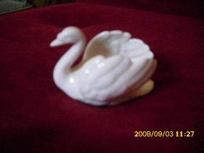 Porzellanschwan weis l ca. 8cm Kerzenhalter