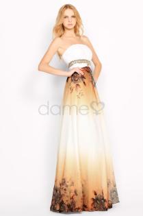 Chiffon elegantes luxuriöses ärmelloses Abendkleid Dameo. de