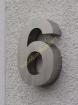 Hausnummer in Edelstahl 3D 190mm Hoch und 40mm Tief - Nr. 6